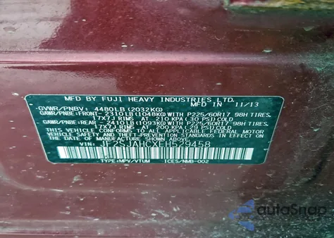 2014 Subaru Forester 2.5I Limited из США, поврежденный, VIN JF2SJAHCXEH529458